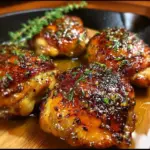 Delicious juicy chicken thighs marinated in flavorful marinade