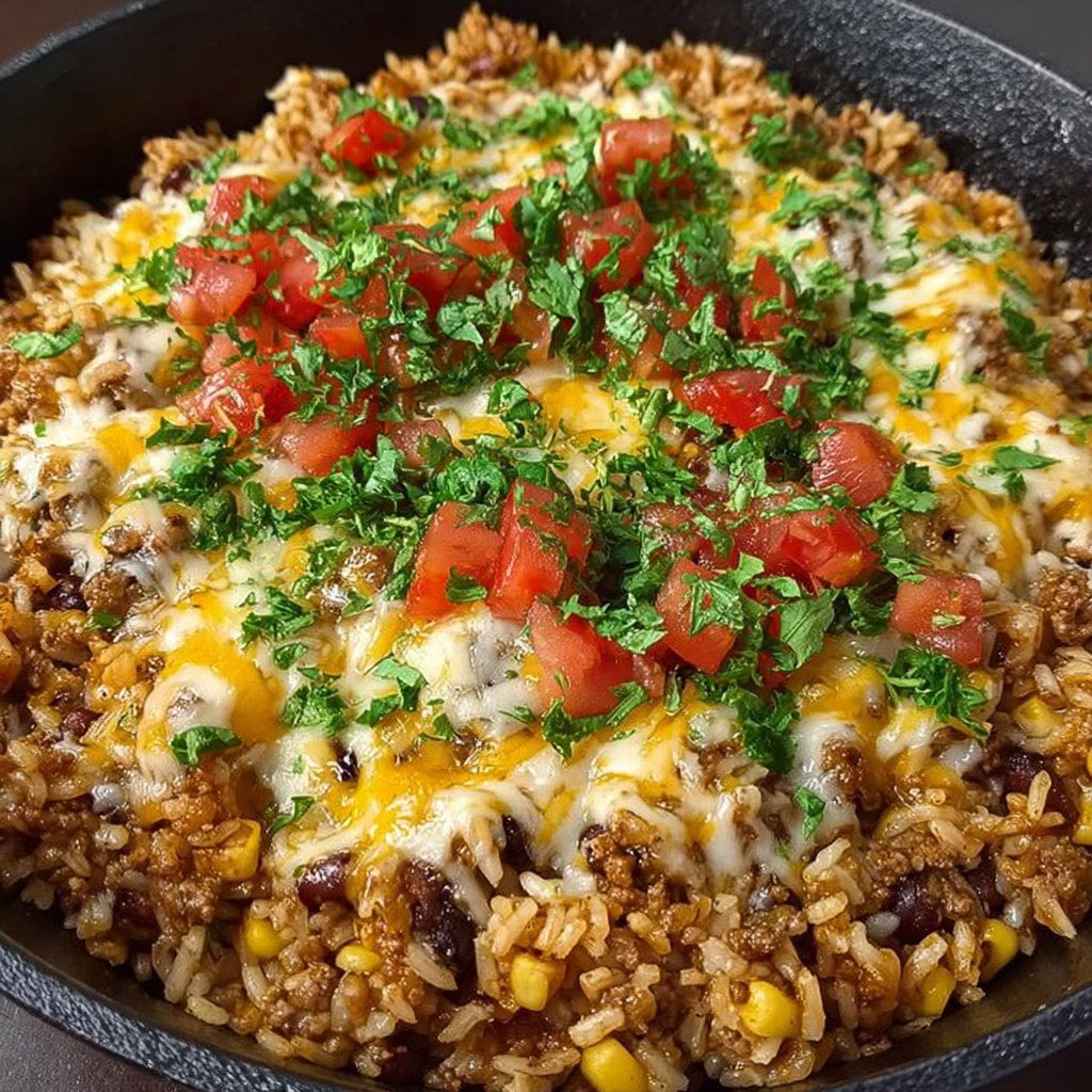 Cheesy Fiesta Taco Rice