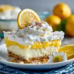 Delicious Keto Lemon Lush dessert served in a glass with lemon slices