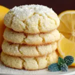 Freshly baked lemon sugar cookies on a plate