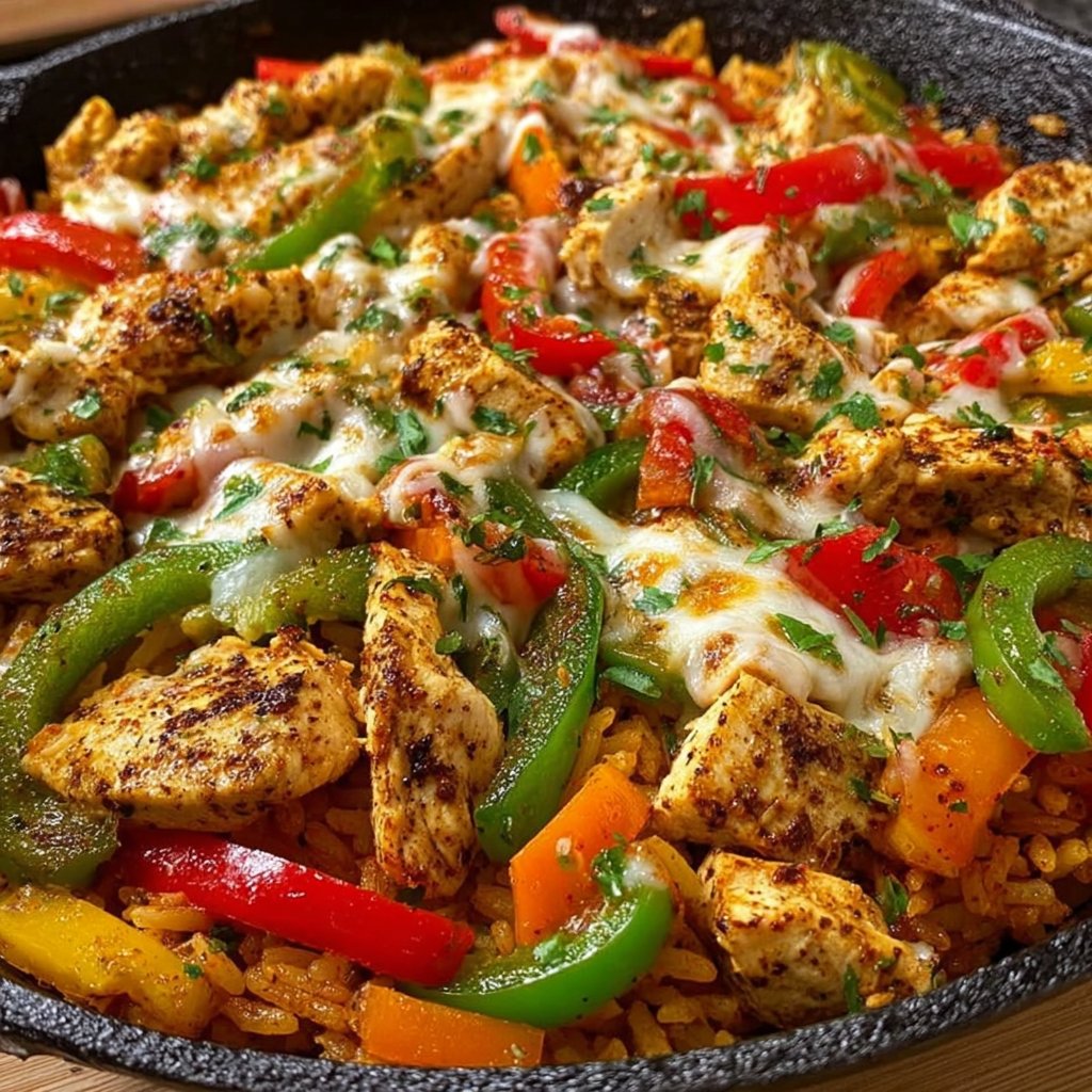 Cheese Chicken Fajita Skillet