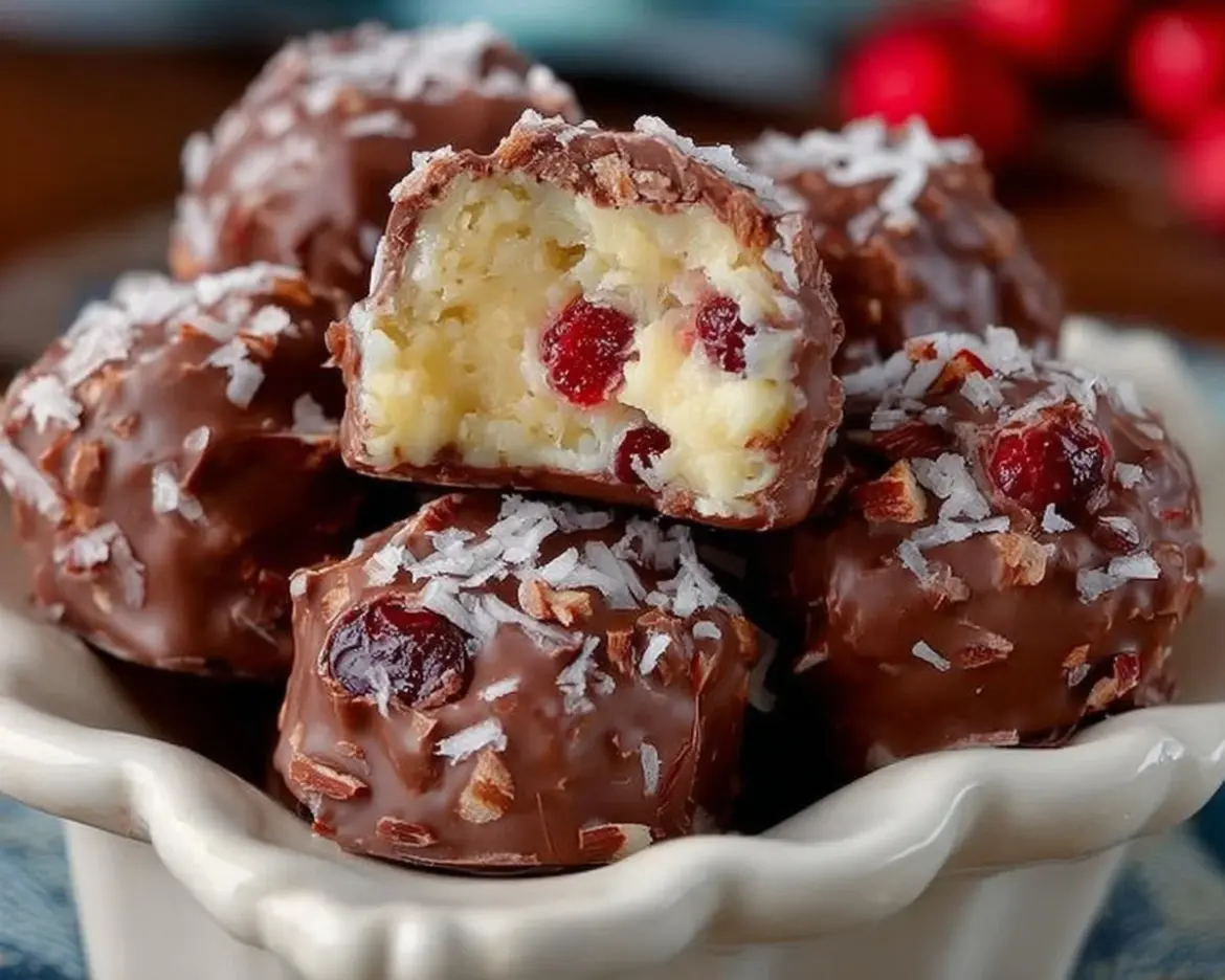 Homemade Martha Washington Candy pieces on a decorative plate