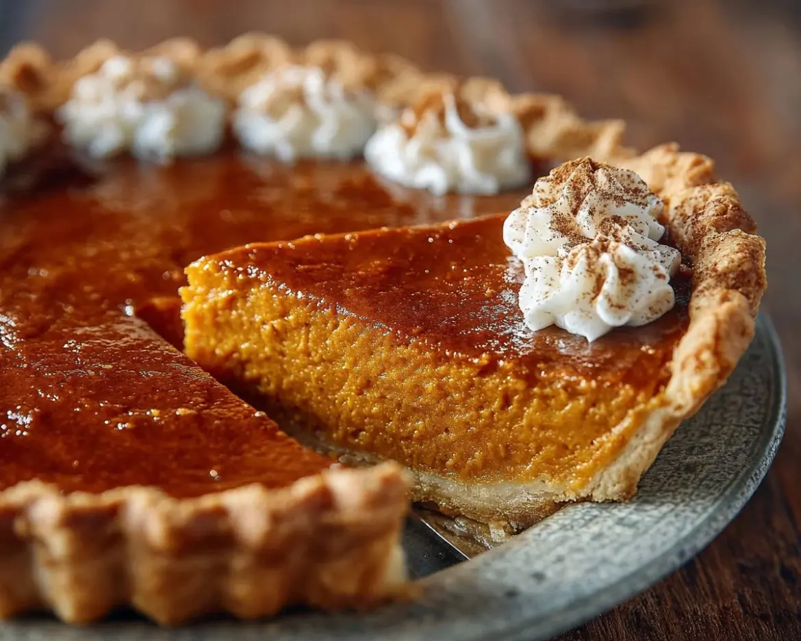 Delicious Mom's Sweet Potato Pie served on a plate with a fork