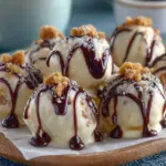 No-Bake Baileys Cheesecake Balls ready to serve, delicious dessert idea.