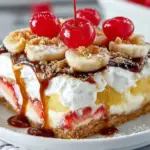 Delicious no-bake cream cheese dessert served in a glass dish