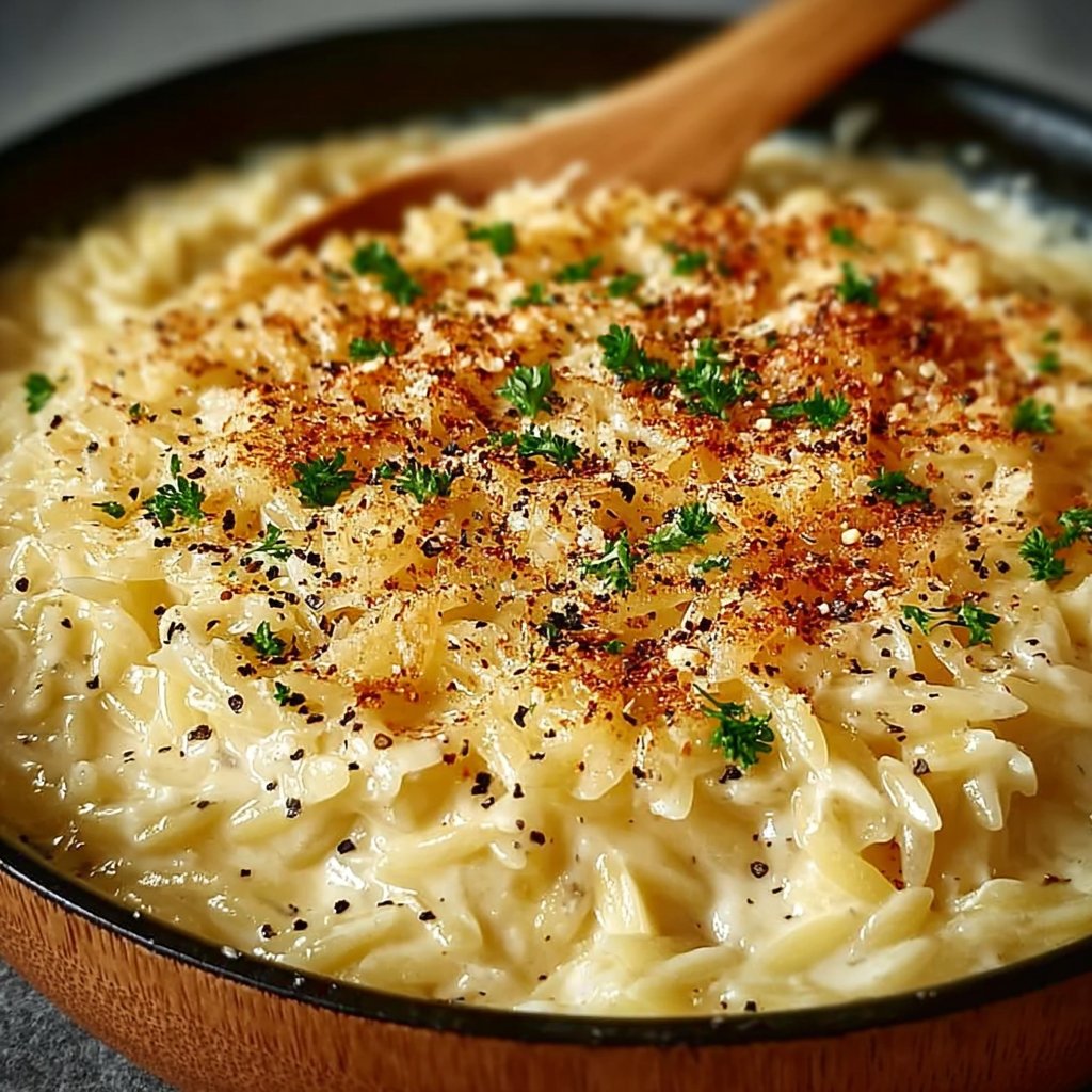 Creamy Garlic Parmesan Orzo