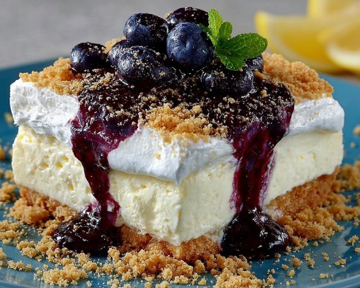 No Bake Lemon Blueberry Dessert