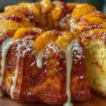 Deliciously moist Peach Bundt Cake with fresh peaches and a sweet glaze
