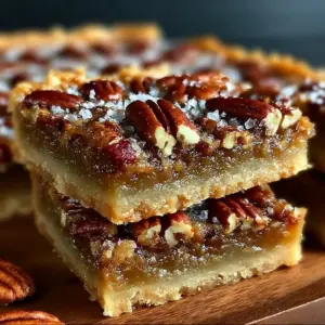 Delicious pecan pie bars with a rich, nutty filling on a golden crust