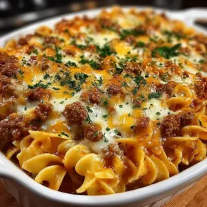 Delicious Poor Man's Husband Casserole served in a baking dish