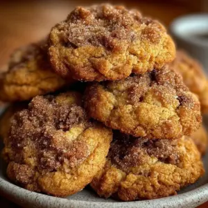 Delicious Pumpkin Cinnamon Crumble Cookies with a cozy spice topping.