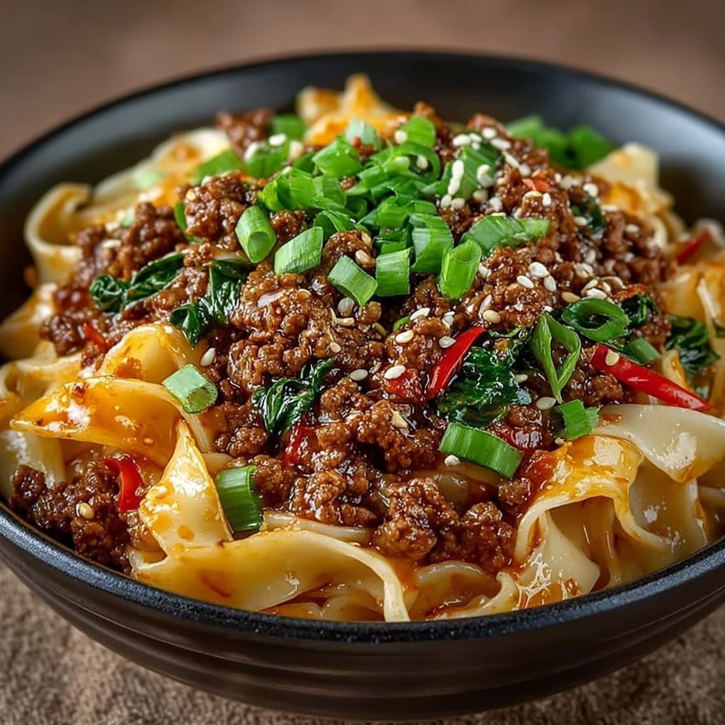 Spicy Garlic Beef Noodles