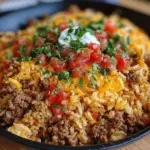 Delicious Taco Rice dish with beef, rice, and colorful toppings served in a bowl