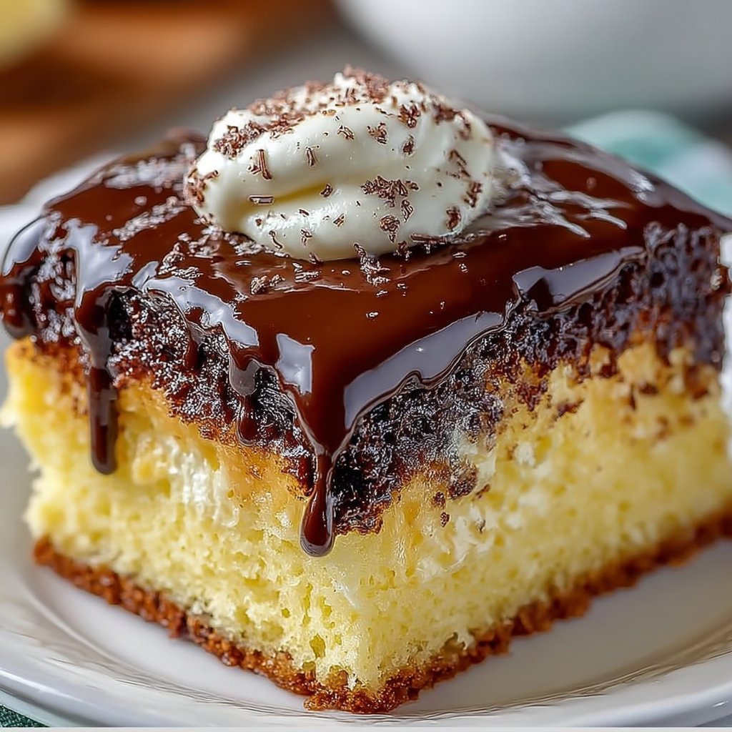 Boston Cream Poke Cake