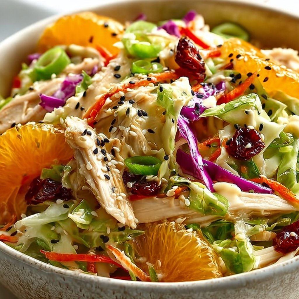 Ginger Sesame Chicken Coleslaw Salad