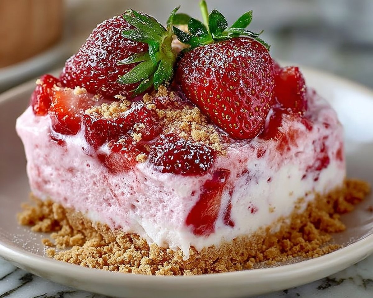 Easy Frozen Strawberry Dessert