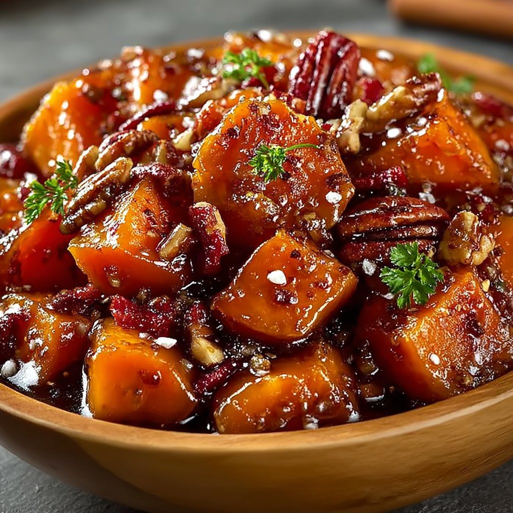 Savory Candied Yams with Bacon and Pecans
