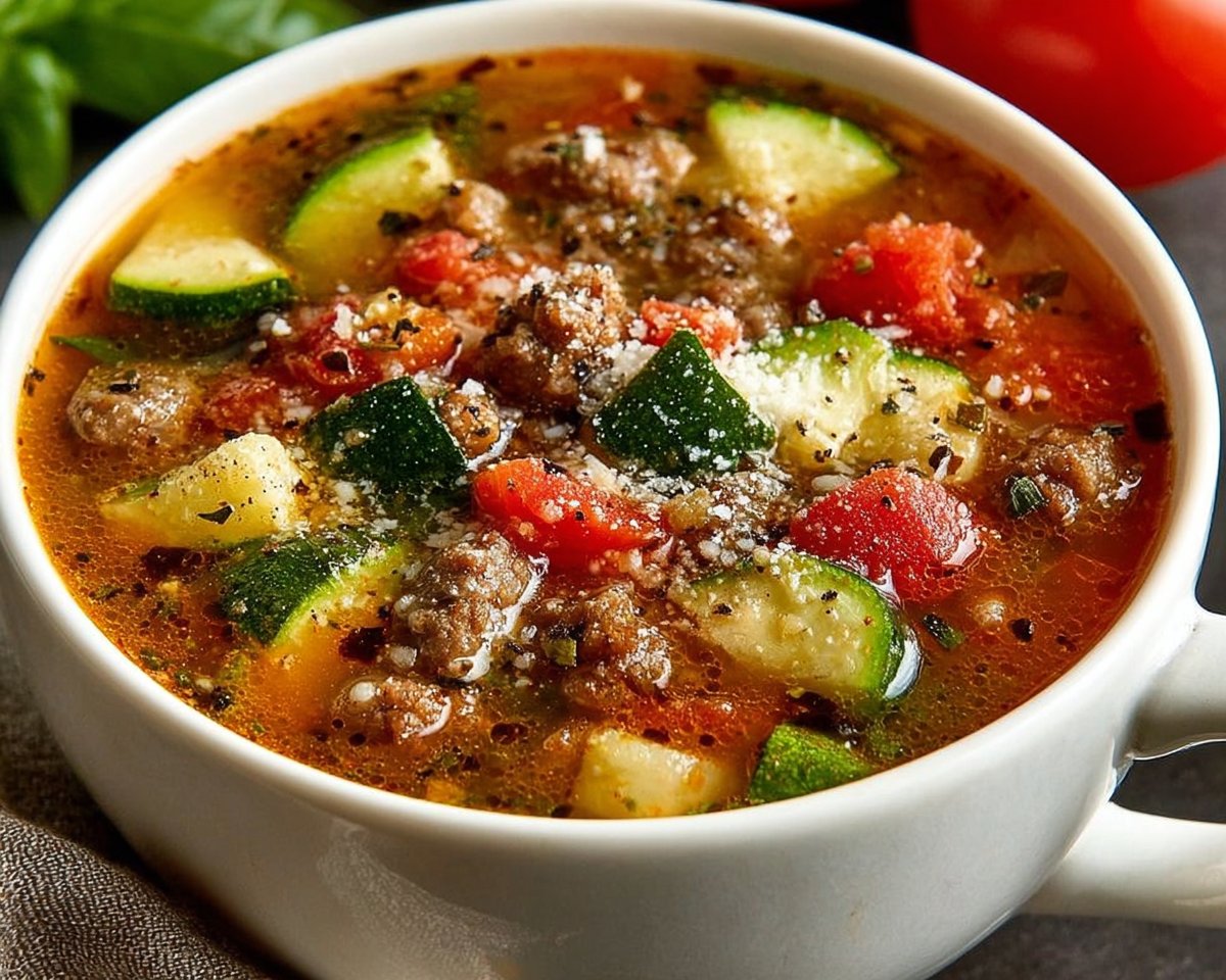 Zucchini Tomato Italian Sausage Soup
