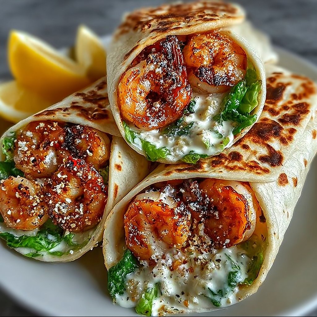 Grilled Shrimp Caesar Wraps