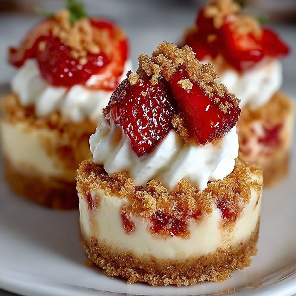 Mini Strawberry Crunch Cheesecake Bites