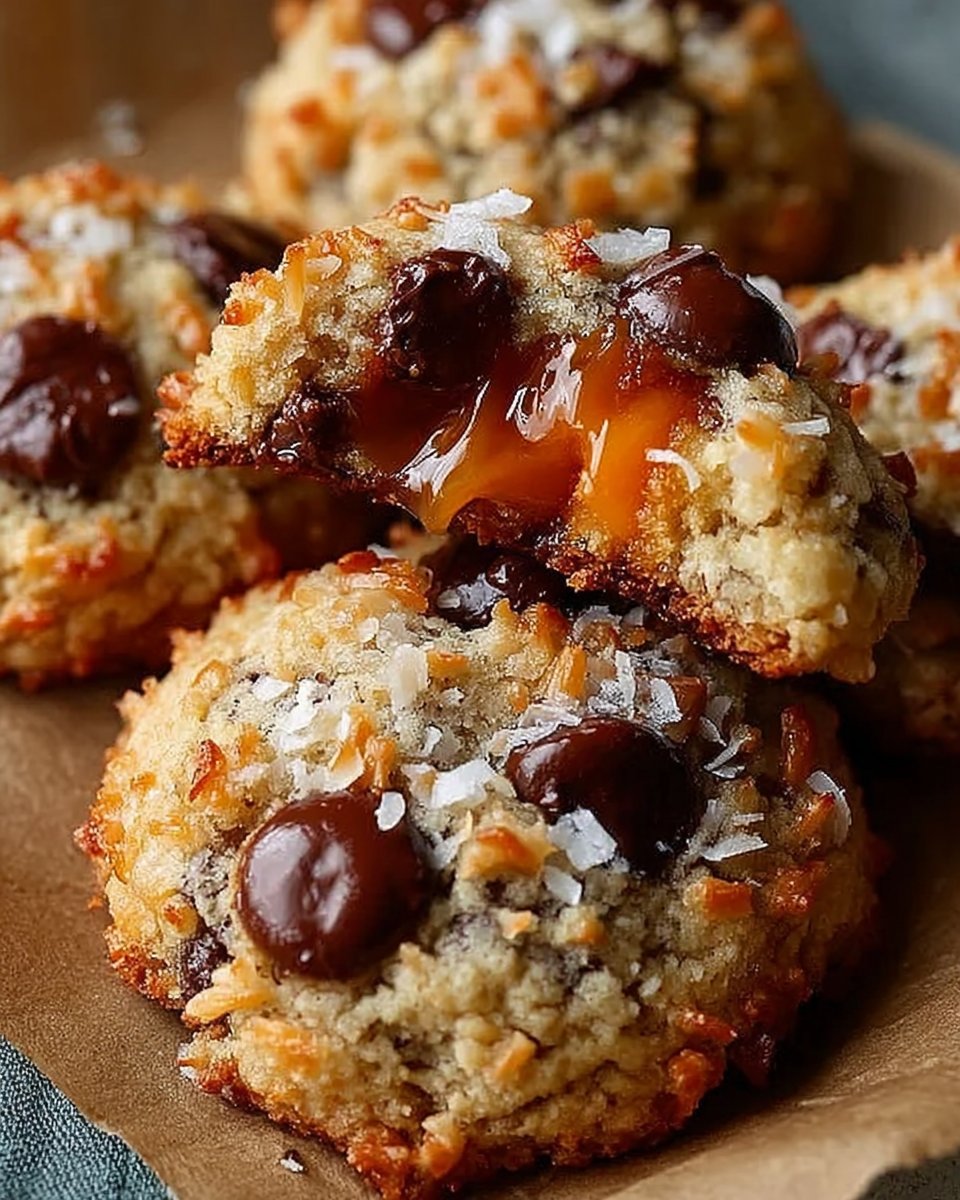 Caramel Coconut Chocolate Cookies