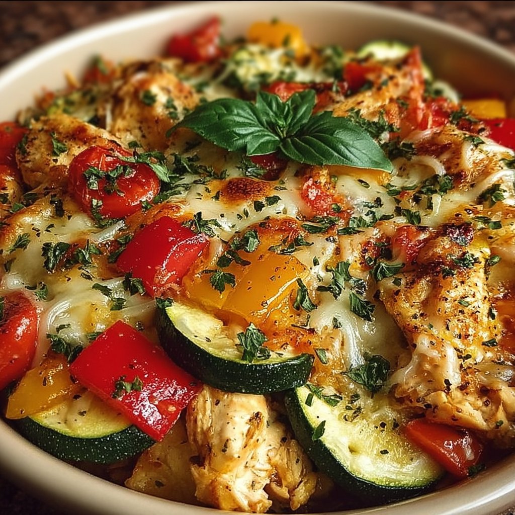 Cheesy Chicken Zucchini Bake