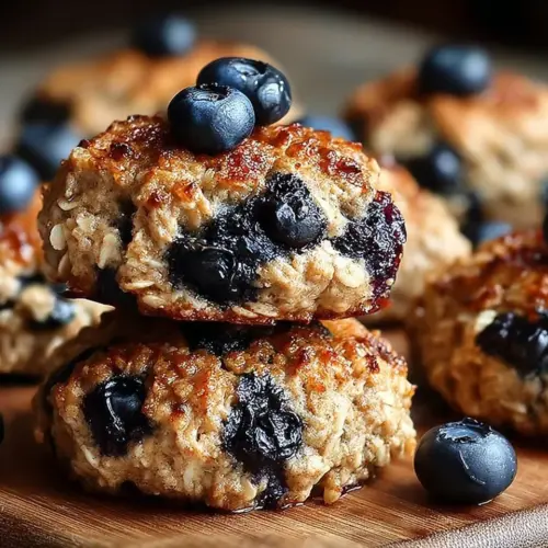 Freshly baked banana blueberry cookies on a plate