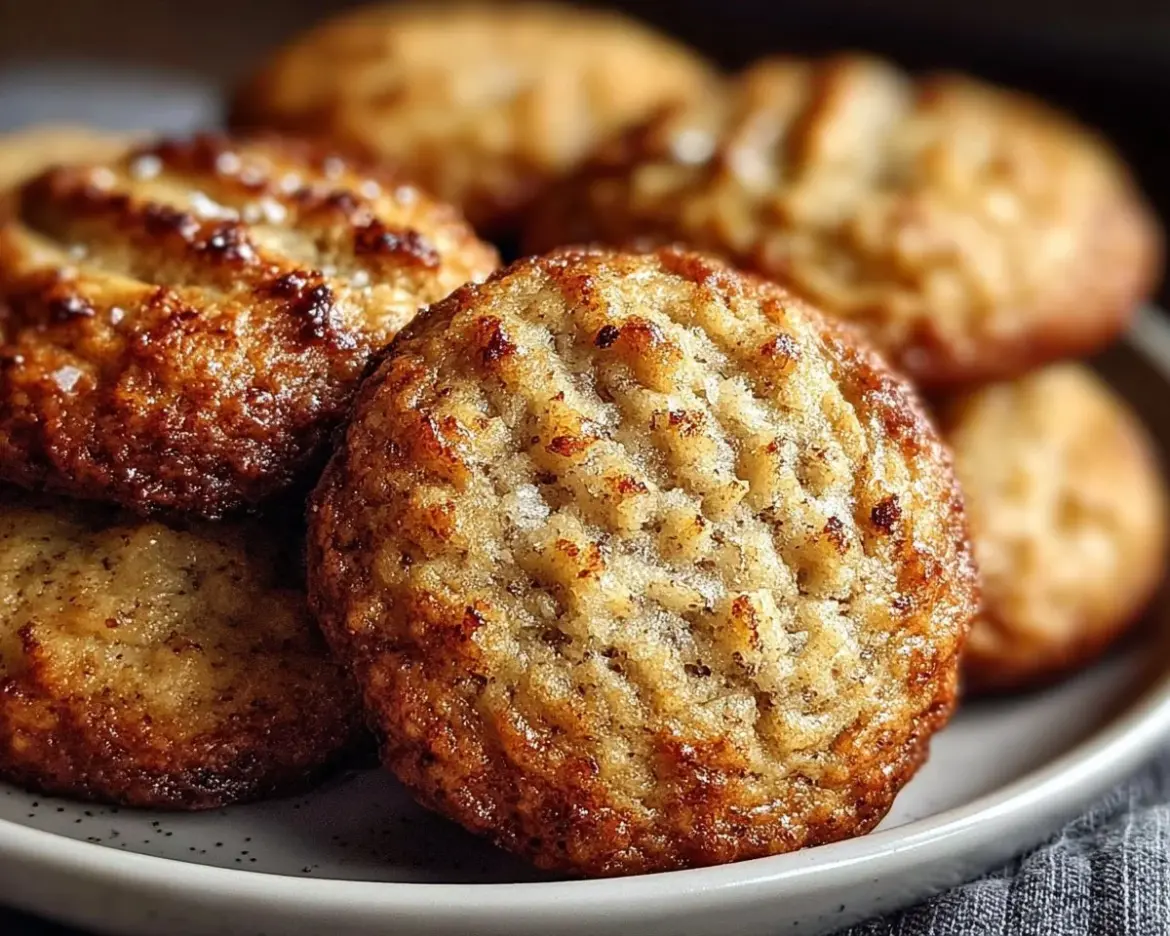 Delicious banana bread cookies on a plate, ready to be enjoyed as a sweet treat.