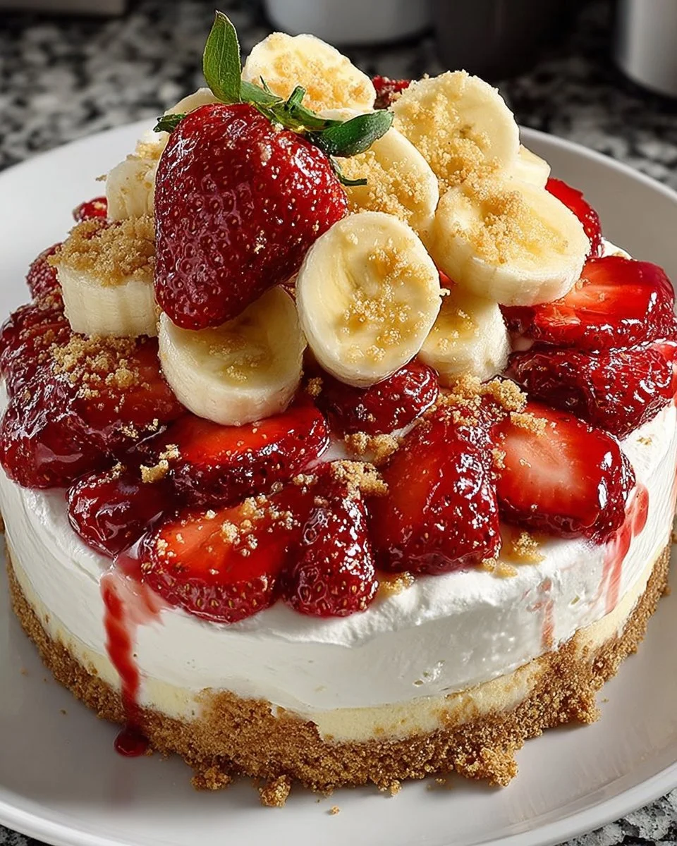 Banana-Strawberry Cheesecake Fantasy