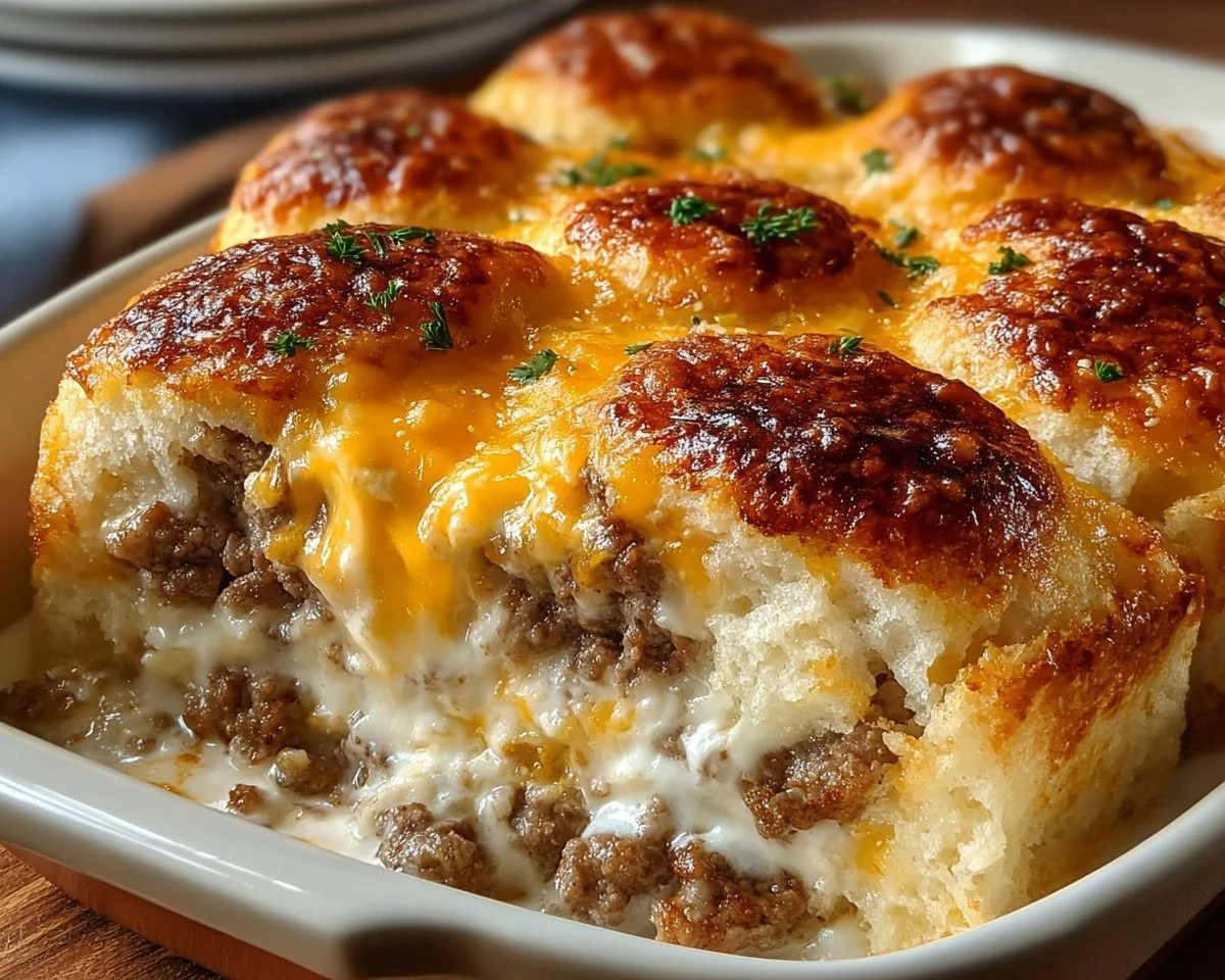 Biscuits & Gravy Hashbrown Casserole