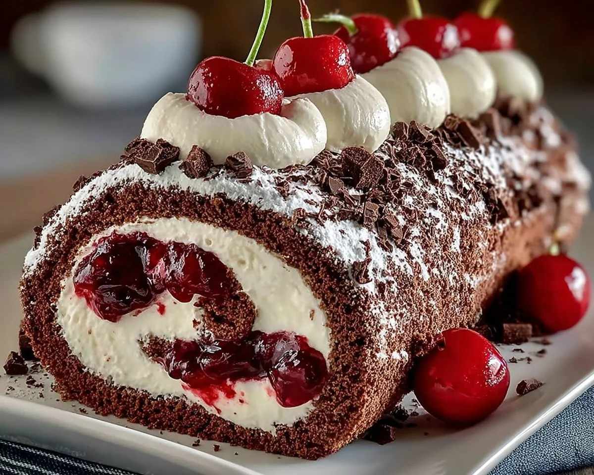 Black Forest Cream Roll Cake