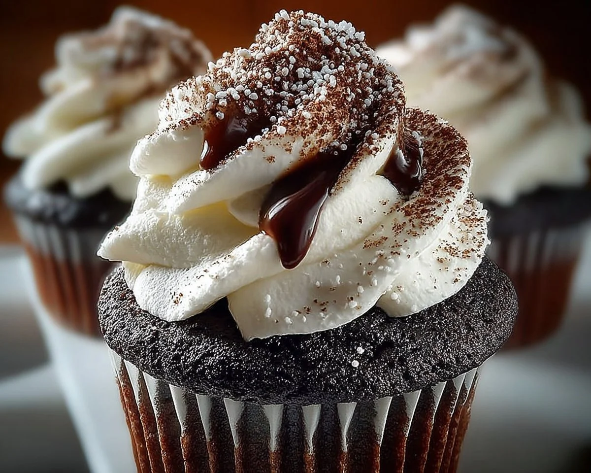 Black Velvet Marshmallow Cupcakes