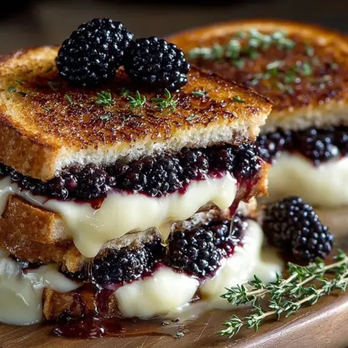 Gourmet Blackberry Balsamic and Brie Grilled Cheese sandwich