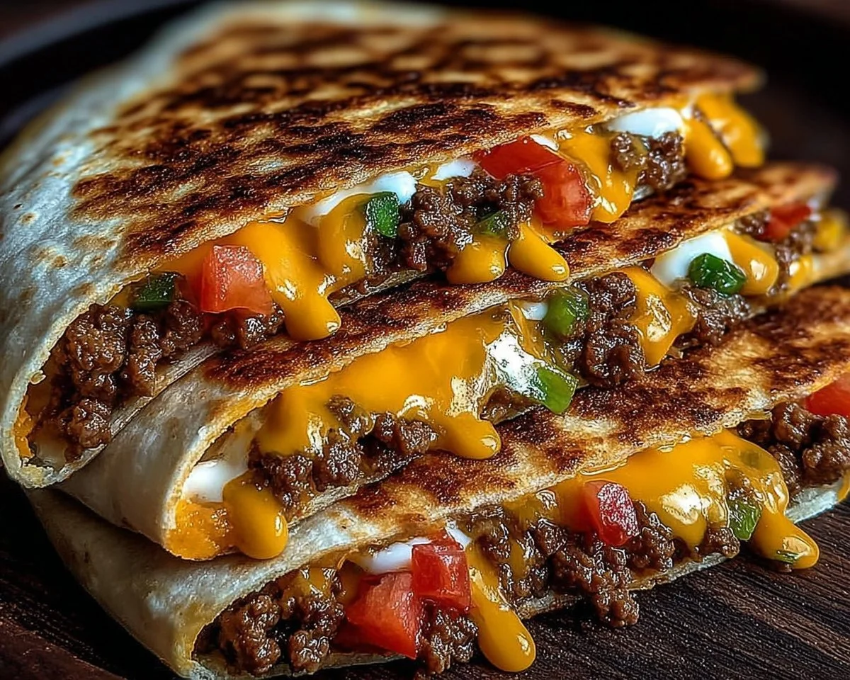 Blackstone Cheeseburger Quesadilla