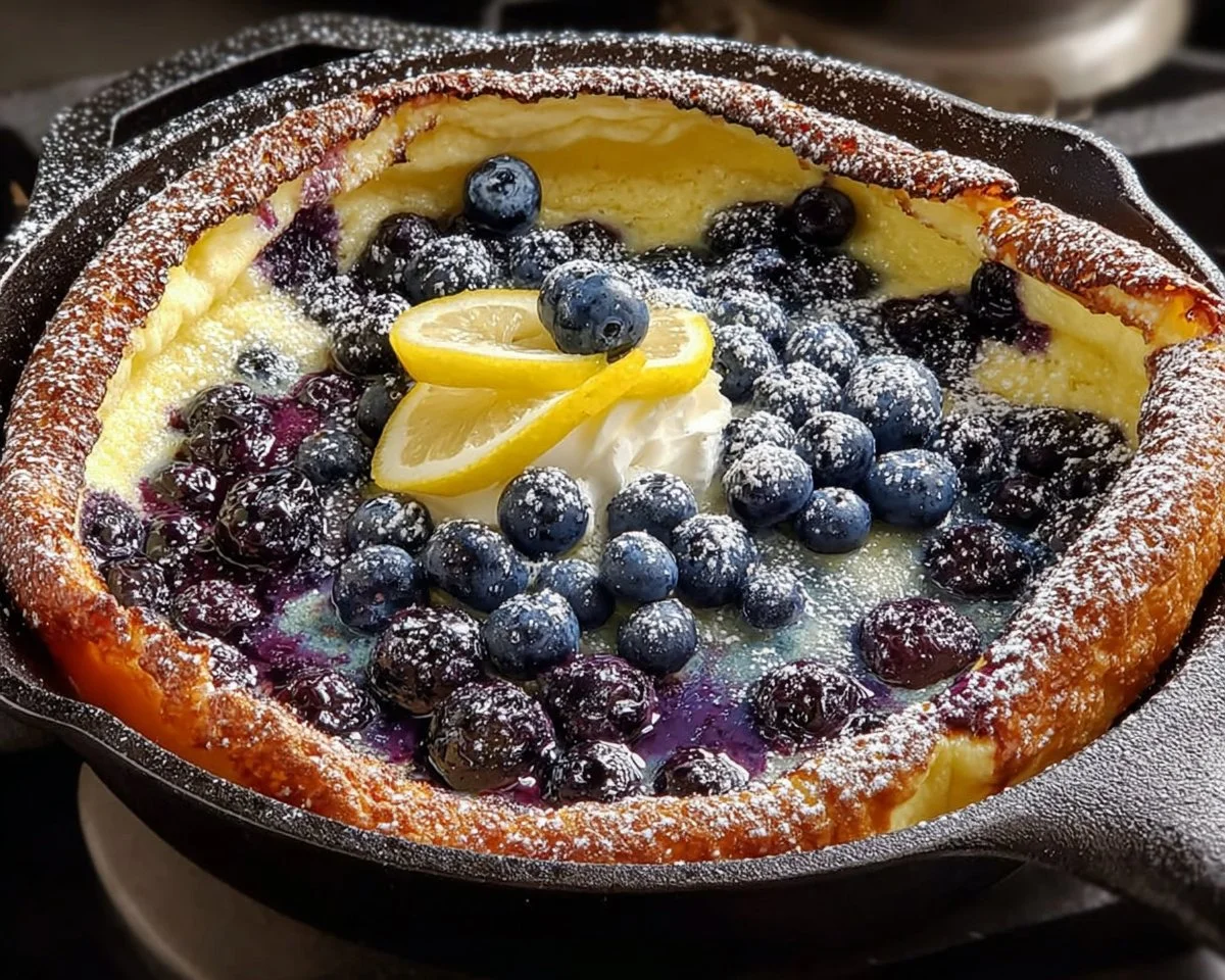 Blueberry Lemon Dutch Baby – A Puffy Pancake Delight