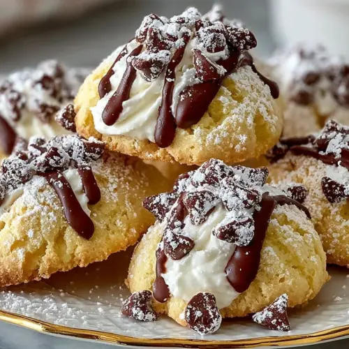 Delicious homemade cannoli cookies with creamy filling and chocolate chips