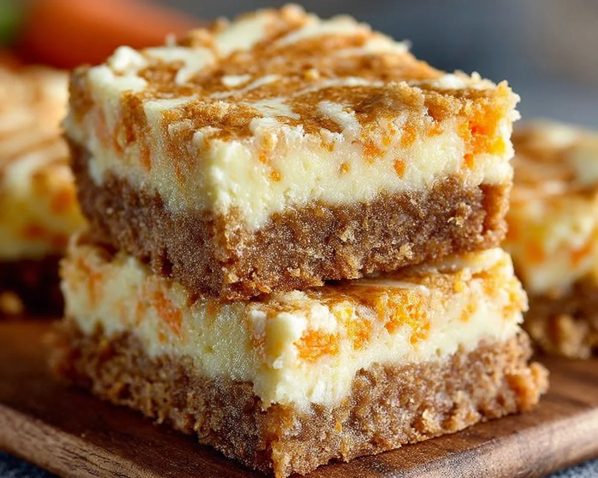 Carrot Cake Bars with Cheesecake Swirl