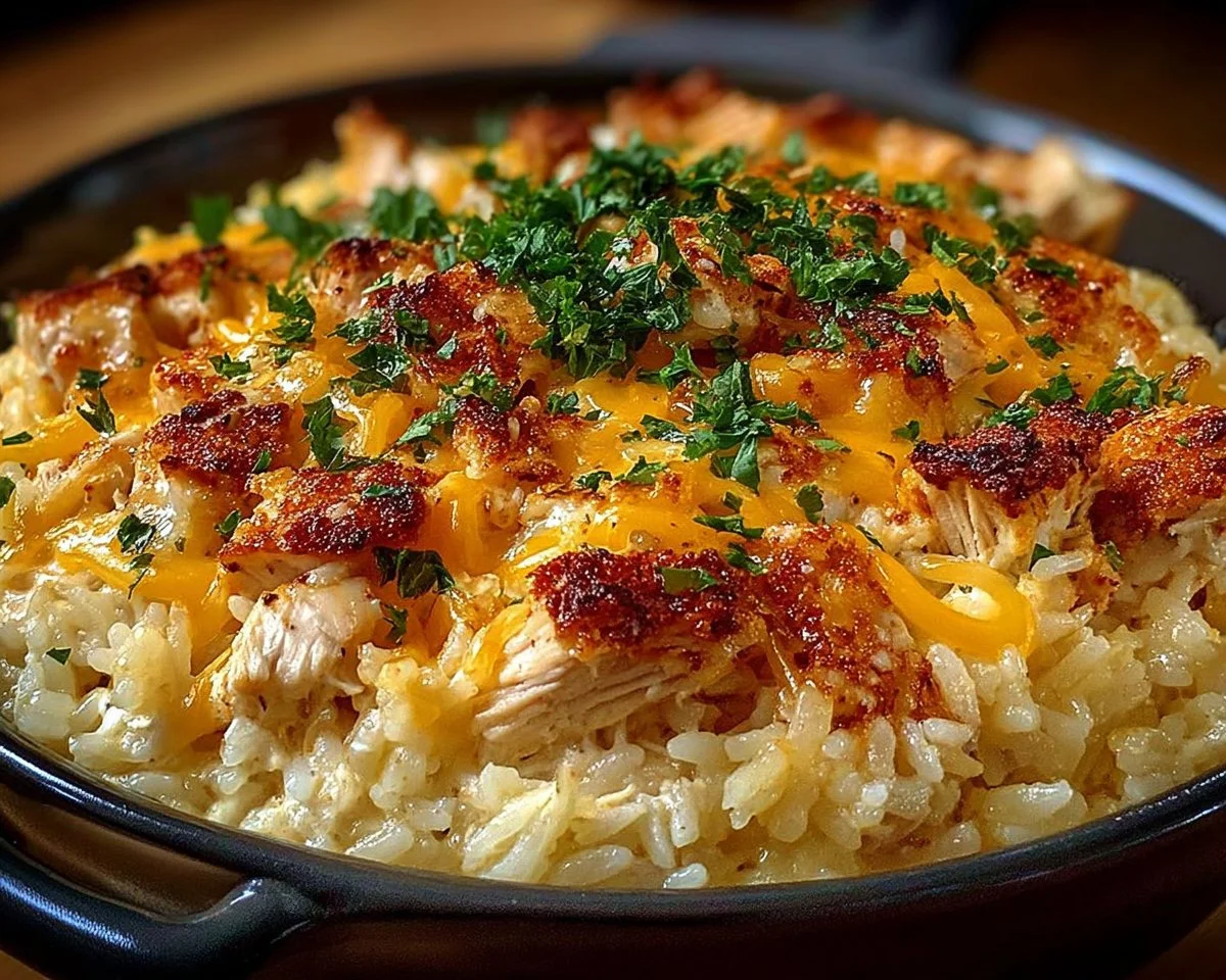 Cheesy Angel Chicken and Rice Casserole