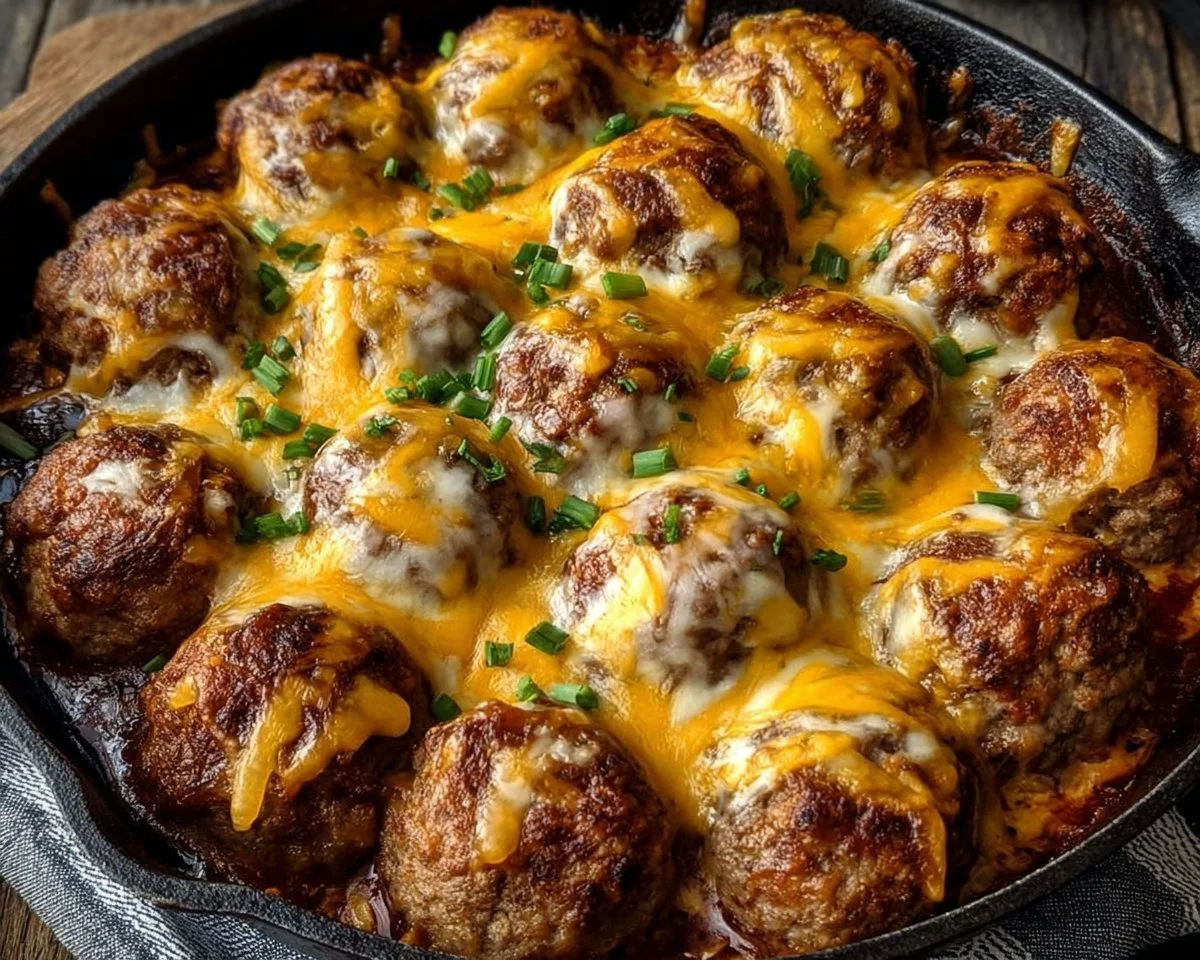 Cheesy Enchilada Meatball Bake