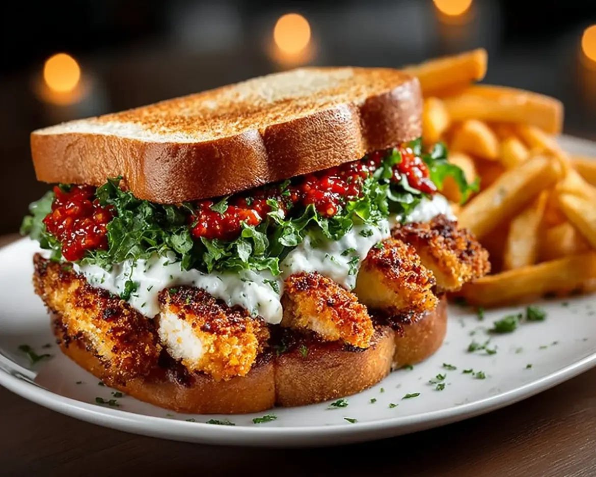 Delicious Chicken Cutlet Sandwich with crispy chicken and fresh ingredients