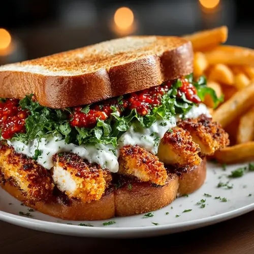 Delicious Chicken Cutlet Sandwich with crispy chicken and fresh ingredients