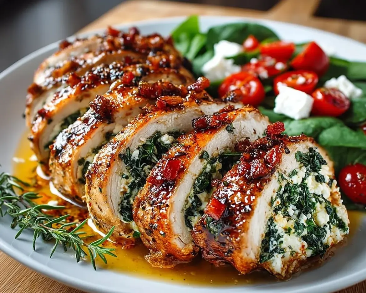 Delicious Chicken Roulade recipe with fresh ingredients and herbs