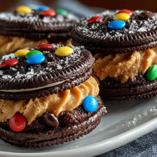 Delicious Chocolate Cookie Peanut Butter Bites on a plate