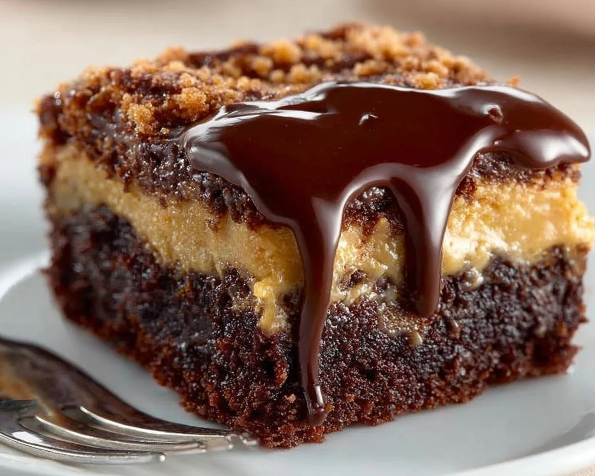 Chocolate Peanut Butter Ooey Gooey Cake