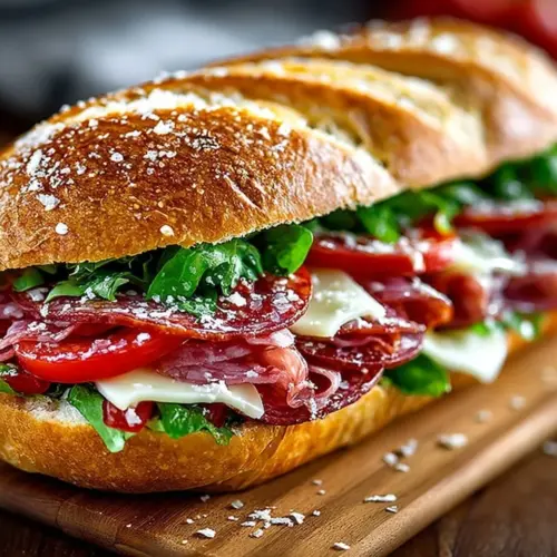 Chopped Italian Sandwich with fresh ingredients and vibrant colors