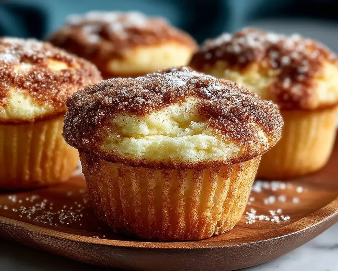 Delicious Cinnamon Sugar French Toast Muffins baked to golden perfection.