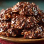 Delicious classic no bake cookies on a plate