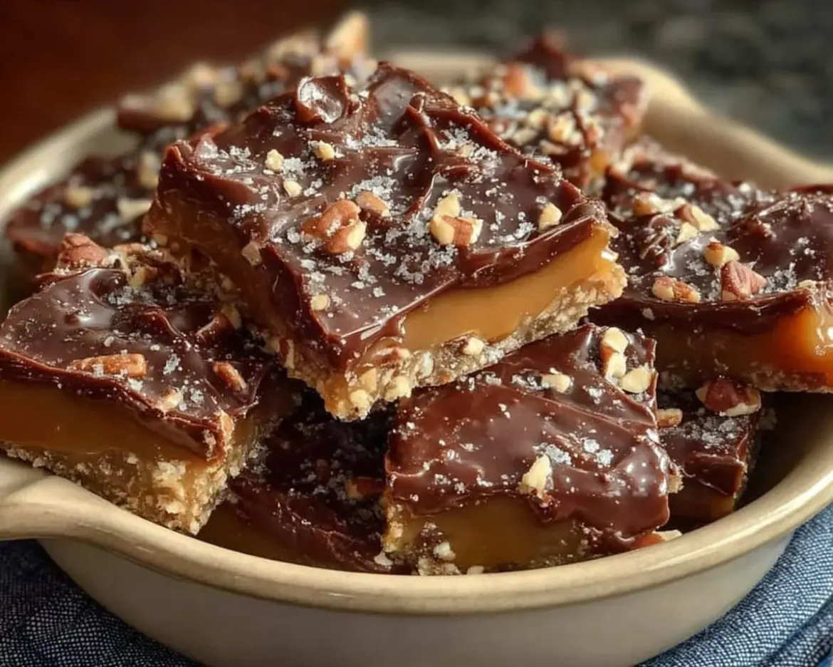 Delicious homemade classic toffee with a rich golden color and crunchy texture
