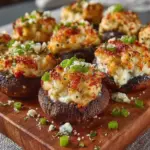 Delicious crab stuffed mushrooms baked to perfection
