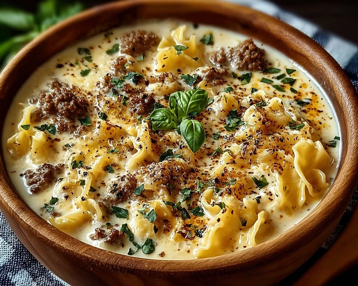 Creamy Alfredo Lasagna Soup